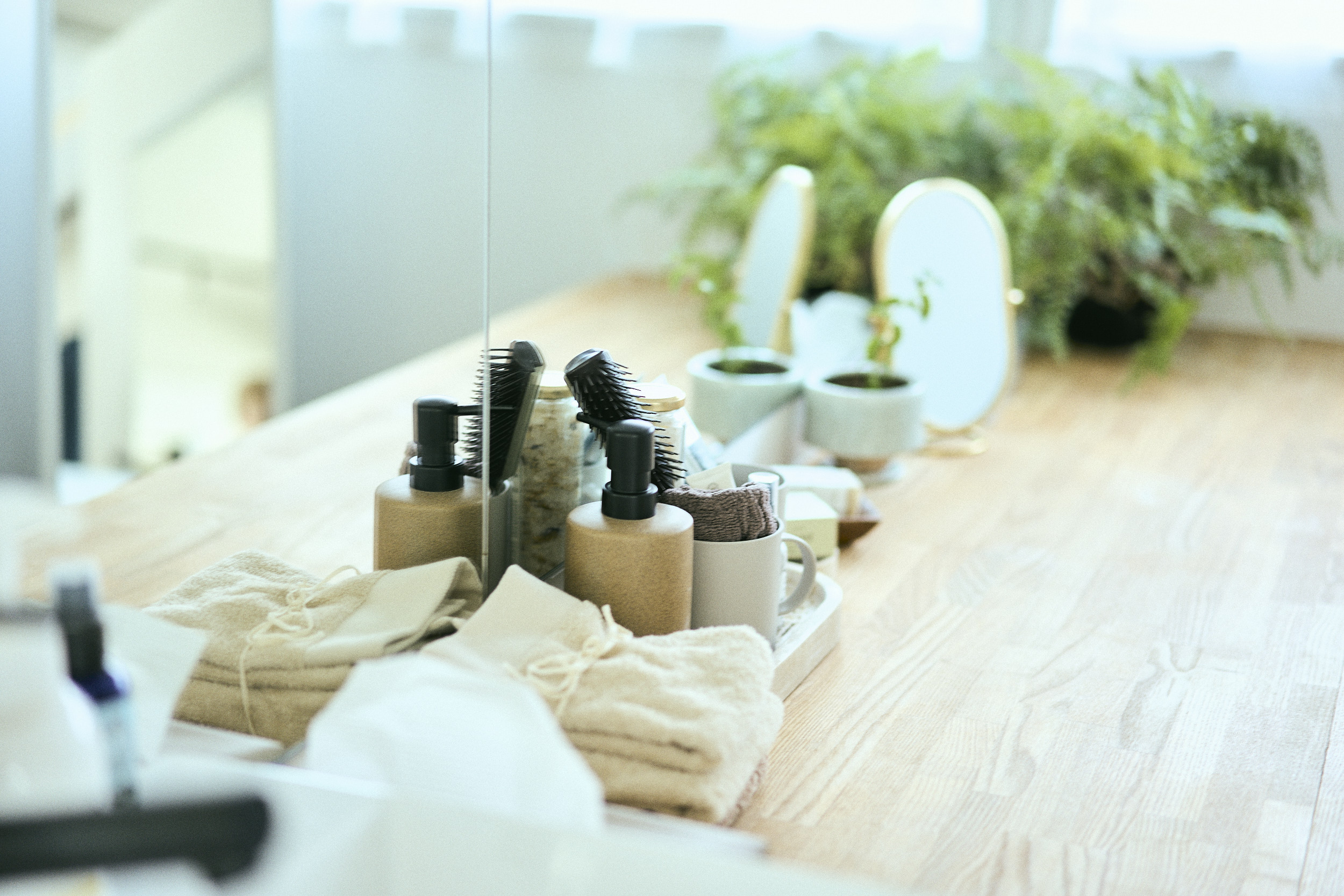 自然光ハウススタジオ　aL/Right STUDIO.　　生活シーンのプロップス　パウダールームプロップス完備　撮影スタジオ　東京　世田谷　撮影